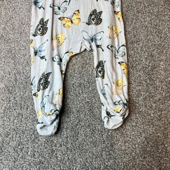 Milkbarn Baby Footed Romper 3-6 Months Butterfly Organic Cotton Snap Pajama - Picture 11 of 13